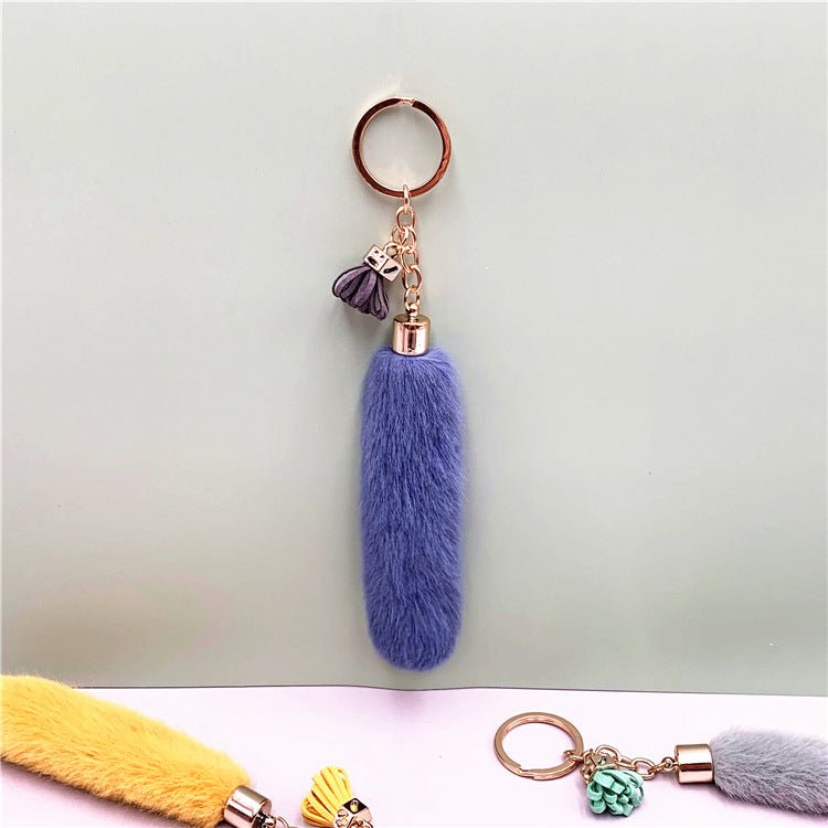 Faux Mink Fur Key Chain Bag Charms Pendant Tassel Fluffy Car Key Ring Accessories | Orazek UK Ltd