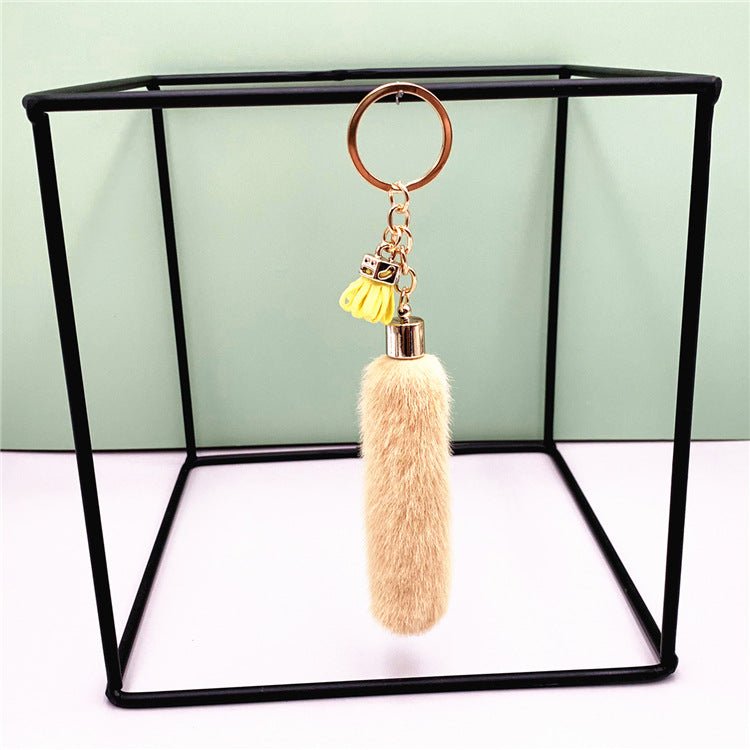 Faux Mink Fur Key Chain Bag Charms Pendant Tassel Fluffy Car Key Ring Accessories | Orazek UK Ltd