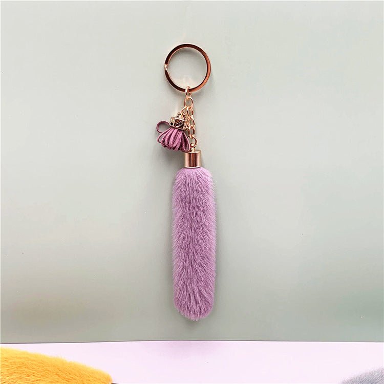 Faux Mink Fur Key Chain Bag Charms Pendant Tassel Fluffy Car Key Ring Accessories | Orazek UK Ltd