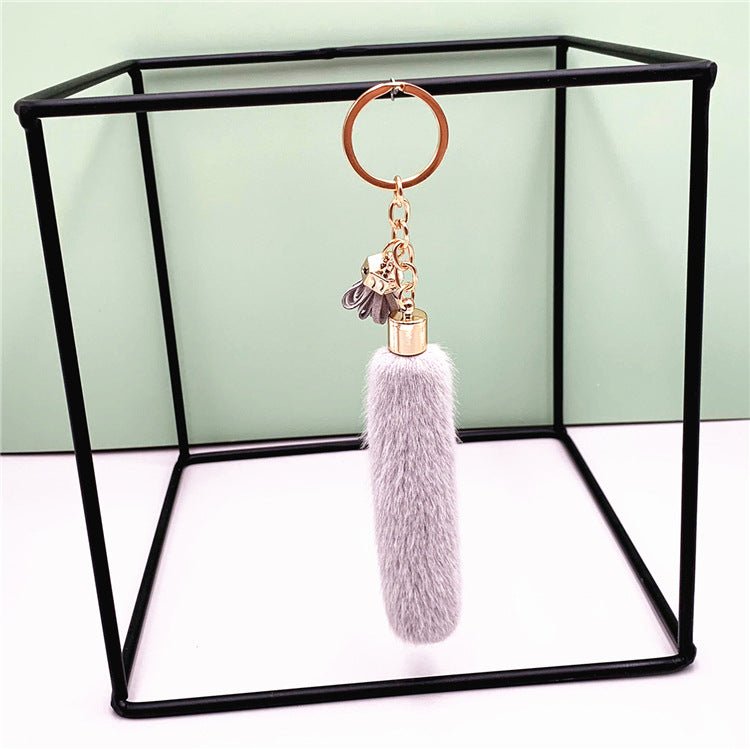 Faux Mink Fur Key Chain Bag Charms Pendant Tassel Fluffy Car Key Ring Accessories | Orazek UK Ltd