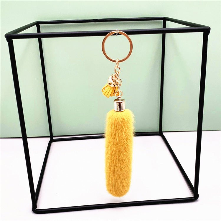 Faux Mink Fur Key Chain Bag Charms Pendant Tassel Fluffy Car Key Ring Accessories | Orazek UK Ltd