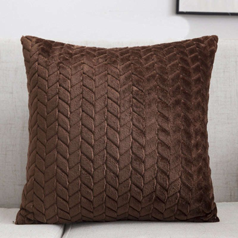 Flannel Solid Color Throw Pillow Sofa Cover Cushion Cover Nordic Style Simple Style | Orazek UK Ltd