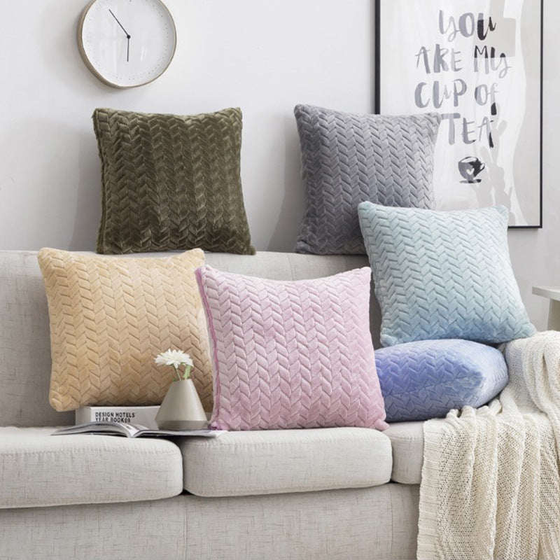Flannel Solid Color Throw Pillow Sofa Cover Cushion Cover Nordic Style Simple Style Orazek UK Ltd
