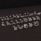 Flower Earring Stainless Steel Screw Earrings Female Zircon Earring | Orazek UK Ltd