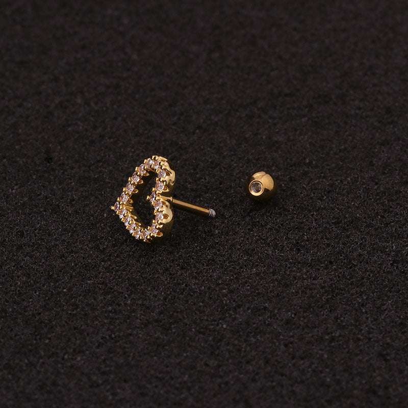 Flower Earring Stainless Steel Screw Earrings Female Zircon Earring | Orazek UK Ltd