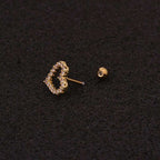 Flower Earring Stainless Steel Screw Earrings Female Zircon Earring | Orazek UK Ltd