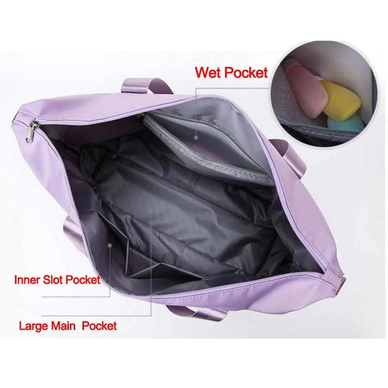 Foldable Storage Travel Bag Waterproof Large Capacity Gym Fitness Bag Weekender Overnight For Women | Orazek UK Ltd
