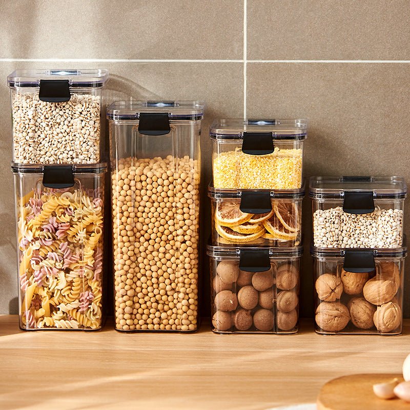 Food Grade Grains Sealed Plastic Cans Transparent Stackable Refrigerator Preservation Storage Box | Orazek UK Ltd