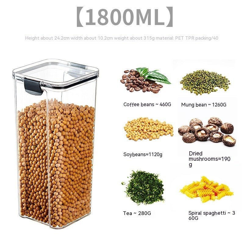 Food Grade Grains Sealed Plastic Cans Transparent Stackable Refrigerator Preservation Storage Box | Orazek UK Ltd