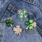 Four-leaf clover brooch, rhinestone brooch, alloy brooch | Orazek UK Ltd