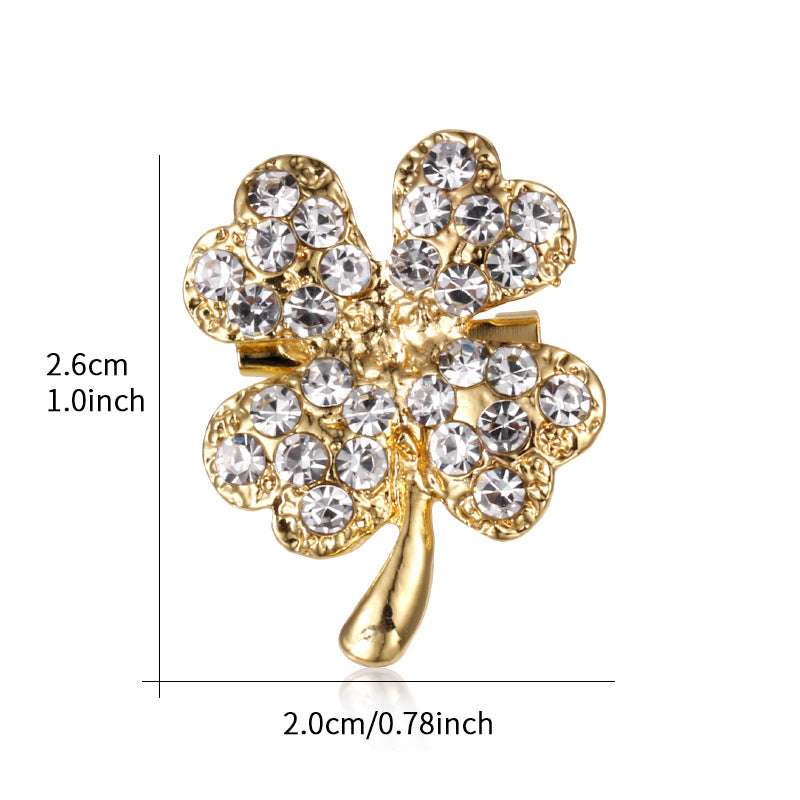 Four-leaf clover brooch, rhinestone brooch, alloy brooch Orazek UK Ltd