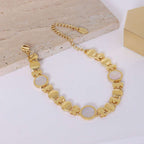 Frosty Wind 18k Gold Color Preserving Jewelry Small Flower Round White Sea Shell Bracelet Women | Orazek UK Ltd