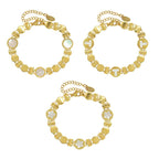 Frosty Wind 18k Gold Color Preserving Jewelry Small Flower Round White Sea Shell Bracelet Women | Orazek UK Ltd