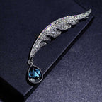 Full diamond feather brooch with rhinestone brooch | Orazek UK Ltd