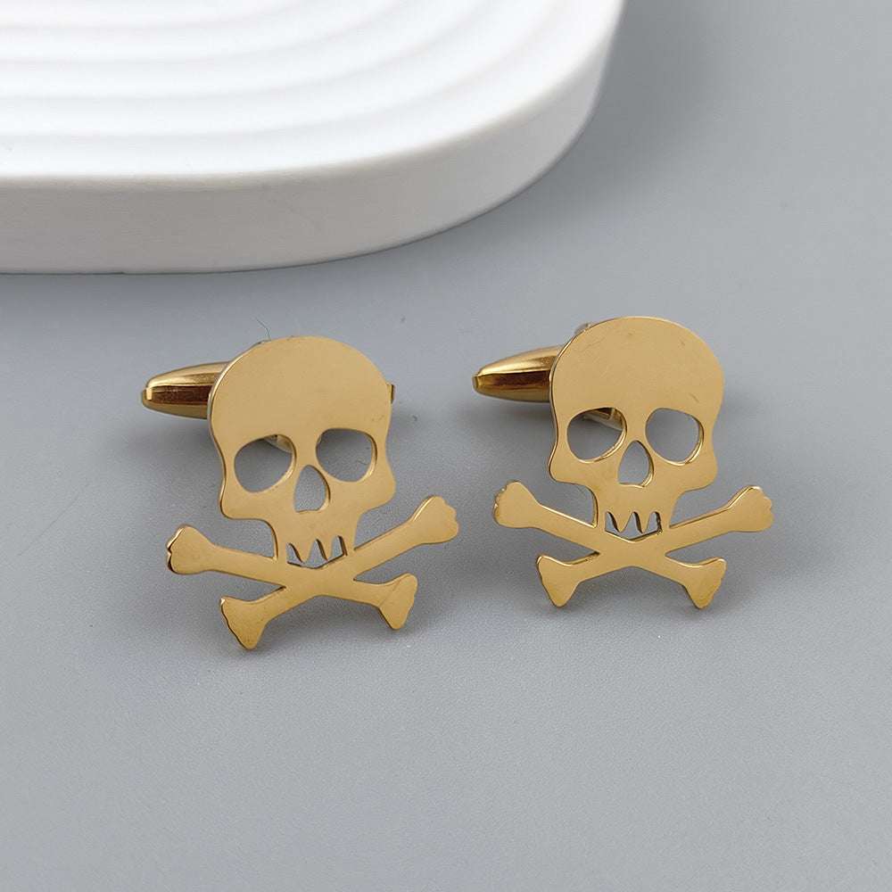 Funny Skull Dark Stainless Steel Hollow Brooch | Orazek UK Ltd