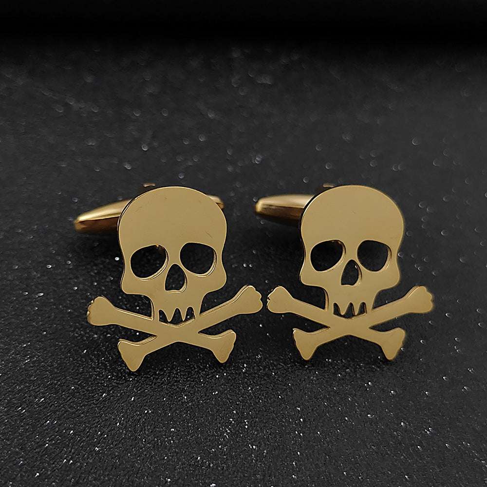 Funny Skull Dark Stainless Steel Hollow Brooch Orazek UK Ltd