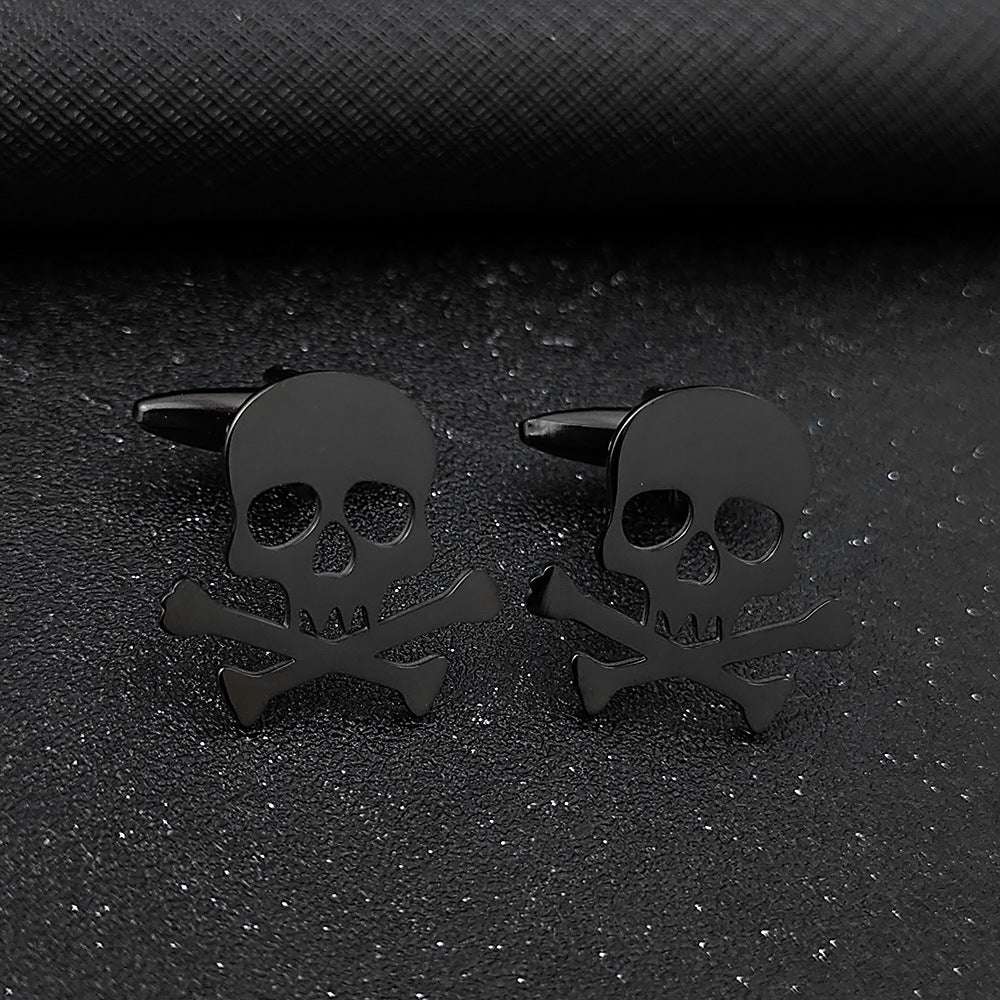 Funny Skull Dark Stainless Steel Hollow Brooch Orazek UK Ltd