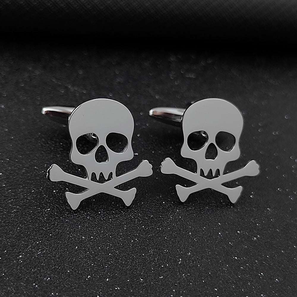 Funny Skull Dark Stainless Steel Hollow Brooch Orazek UK Ltd
