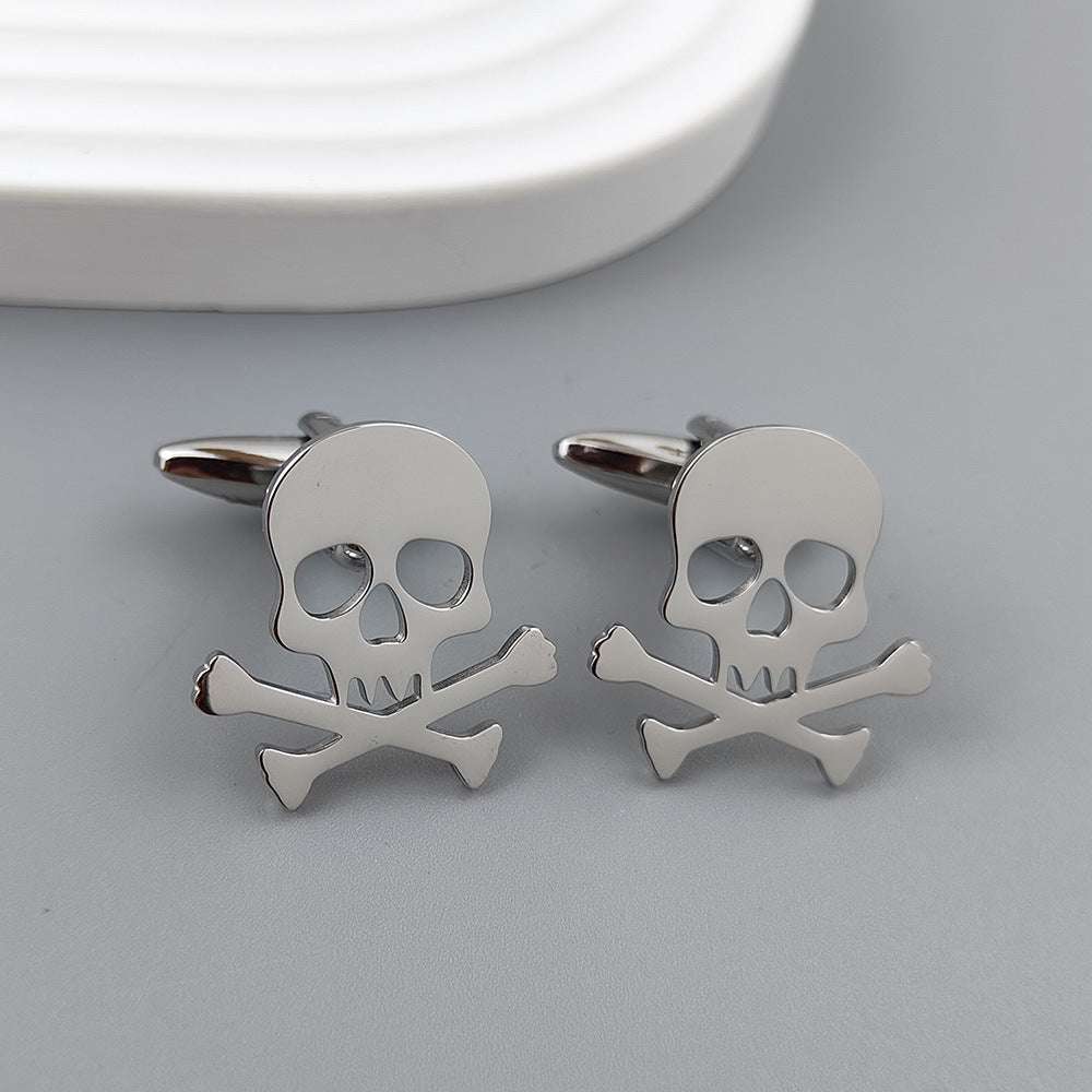 Funny Skull Dark Stainless Steel Hollow Brooch Orazek UK Ltd