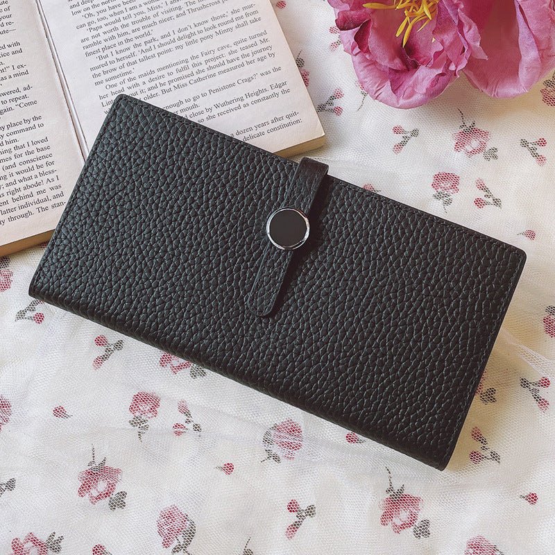 Genuine Leather Women Wallets Luxury Long Hasp Lychee Pattern Coin Purses | Orazek UK Ltd