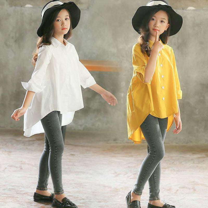 Girls' Big Kids Loose Fashionable Tops Korean Style Shirts Big Kids' Swallowtails | Orazek UK Ltd