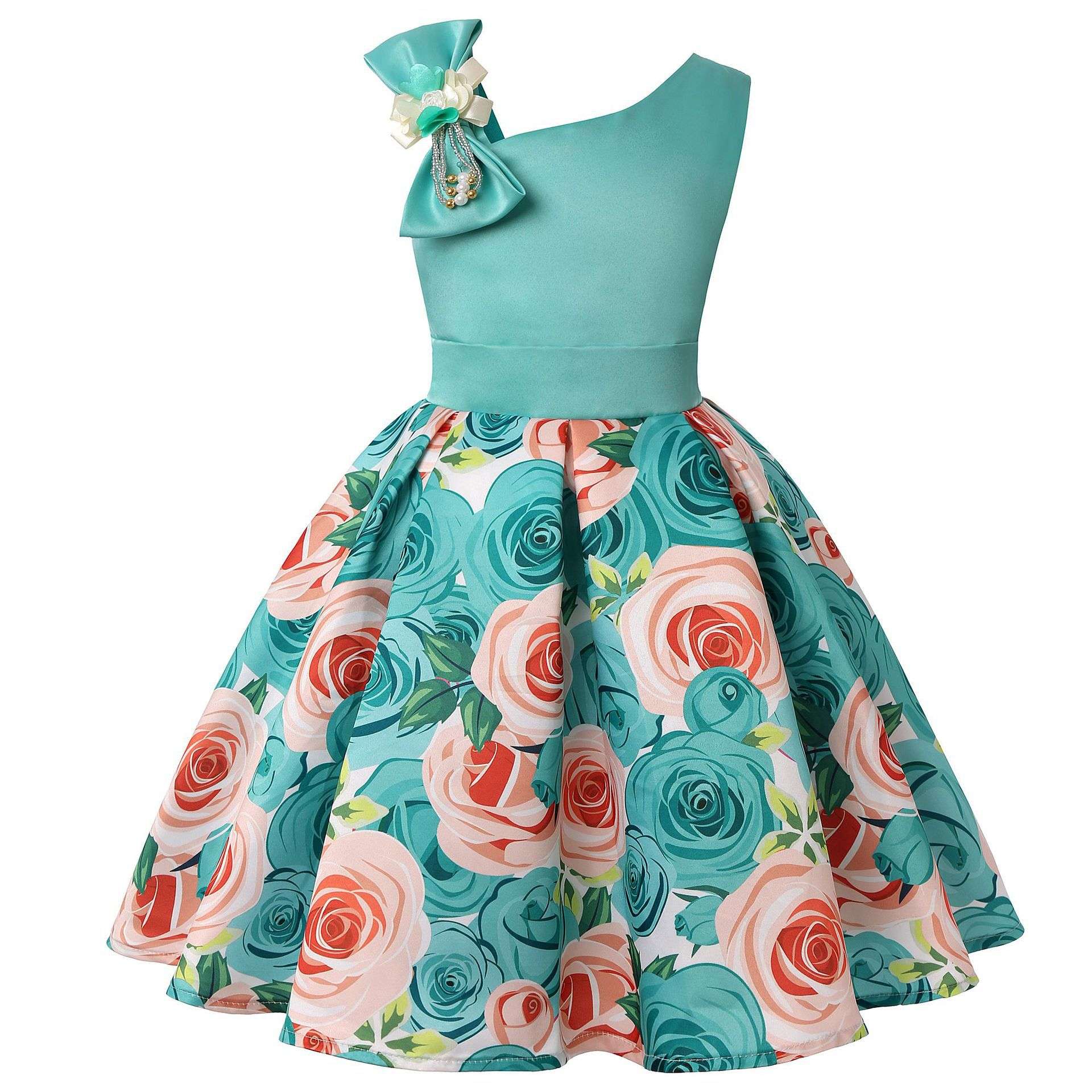 Girls' Dresses Girls' Princess Dresses Digital Print Children's Dresses | Orazek UK Ltd