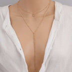 Gold Plated Double Layered Retro Chain Clavicle Necklace | Orazek UK Ltd