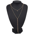 Gold Plated Double Layered Retro Chain Clavicle Necklace | Orazek UK Ltd