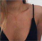 Gold Plated Double Layered Retro Chain Clavicle Necklace | Orazek UK Ltd
