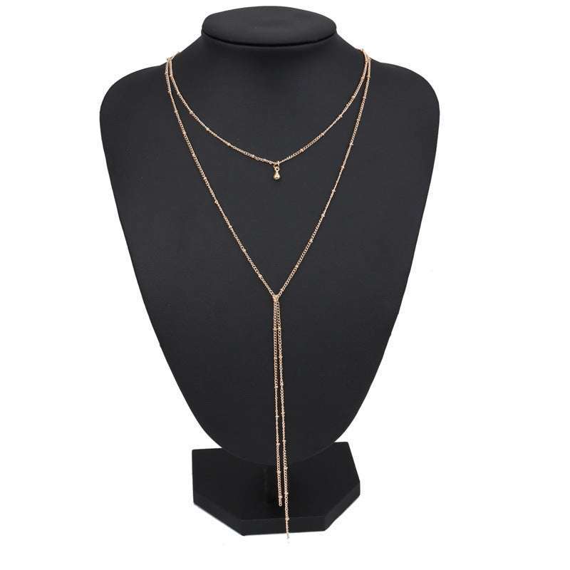 Gold Plated Double Layered Retro Chain Clavicle Necklace | Orazek UK Ltd