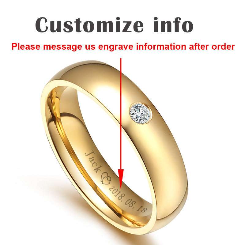 Golden stainless steel couple rings | Orazek UK Ltd