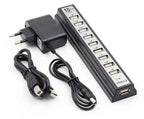 GOOJODOQ 10USB 2.0 Hubs with AC Power Computer Peripherals Supply Adapter For Portablefor PC Laptop Notebook | Orazek UK Ltd
