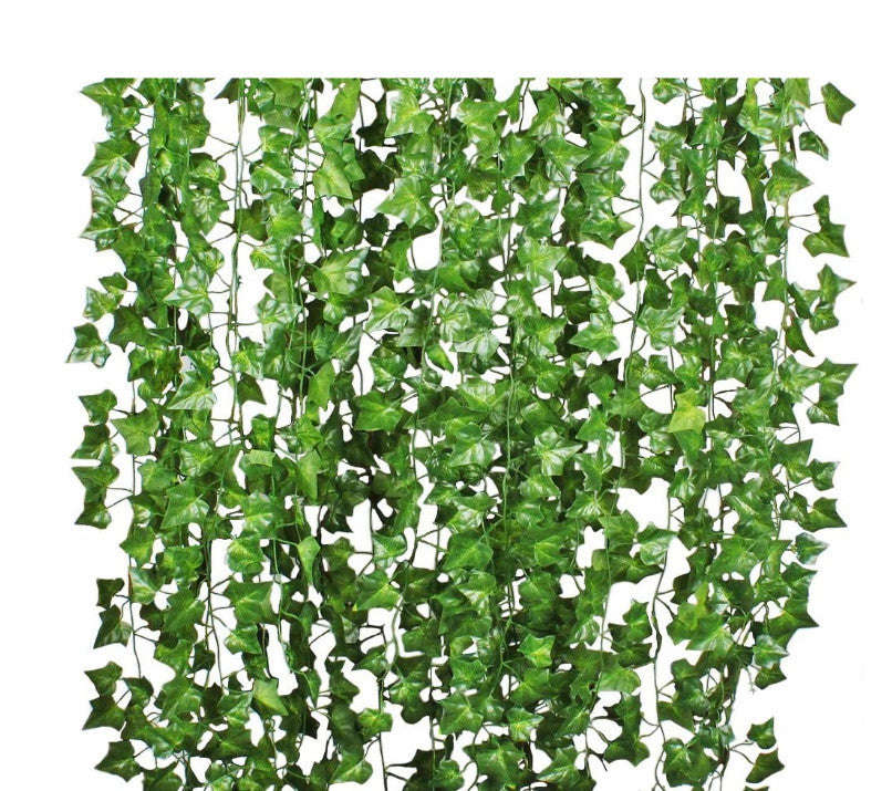 Green Silk Artificial Hanging Leaf Garland Plants Vine Leaves Diy For Home Wedding Party Bathroom Garden Decoration | Orazek UK Ltd