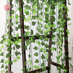 Green Silk Artificial Hanging Leaf Garland Plants Vine Leaves Diy For Home Wedding Party Bathroom Garden Decoration | Orazek UK Ltd