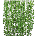 Green Silk Artificial Hanging Leaf Garland Plants Vine Leaves Diy For Home Wedding Party Bathroom Garden Decoration | Orazek UK Ltd