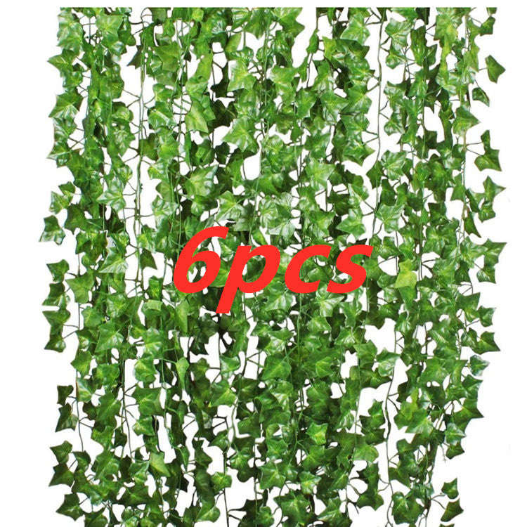 Green Silk Artificial Hanging Leaf Garland Plants Vine Leaves Diy For Home Wedding Party Bathroom Garden Decoration | Orazek UK Ltd