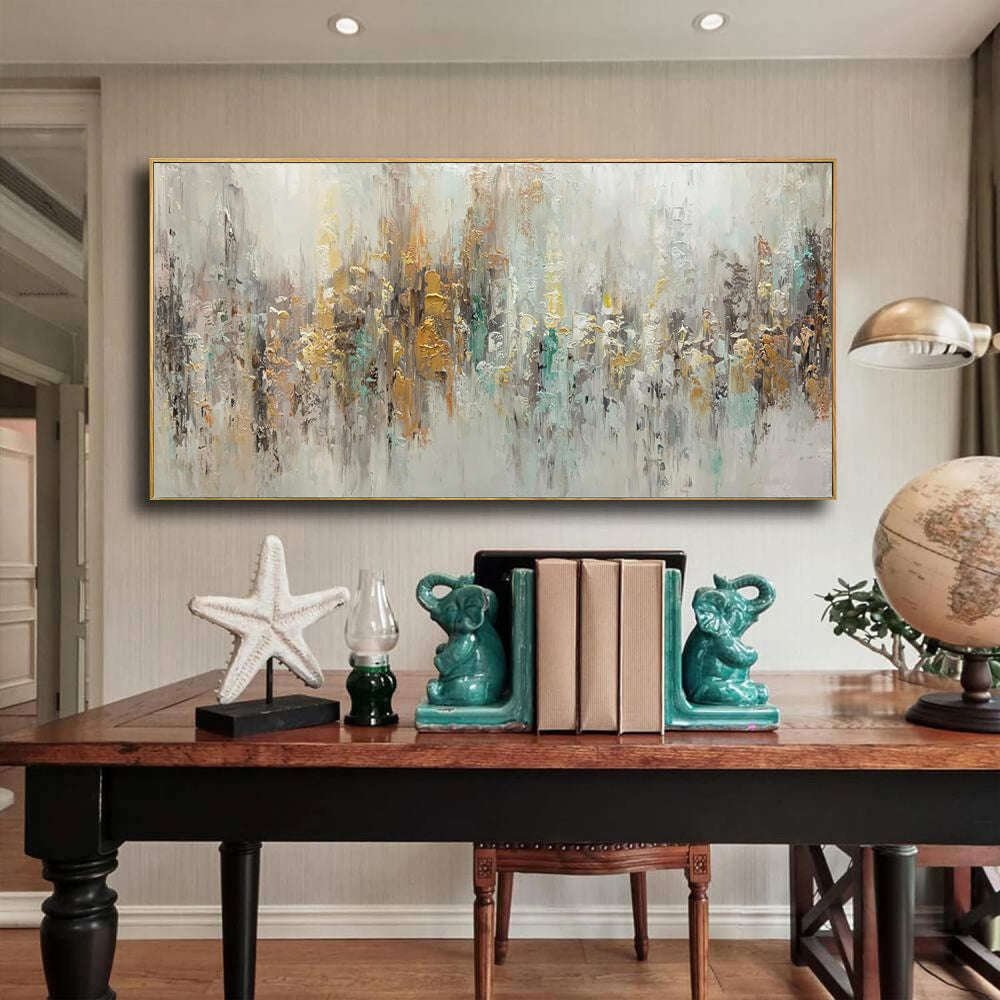 Handmade Abstract Oil Painting On Canvas Light Luxury Horizontal Wall Art For Living Room Bedroom Decor Orazek UK Ltd