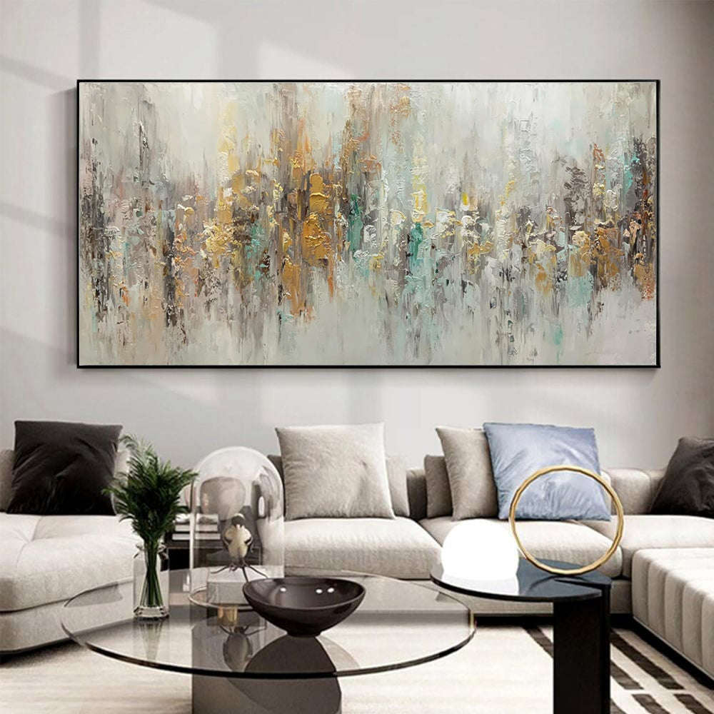 Handmade Abstract Oil Painting On Canvas Light Luxury Horizontal Wall Art For Living Room Bedroom Decor Orazek UK Ltd
