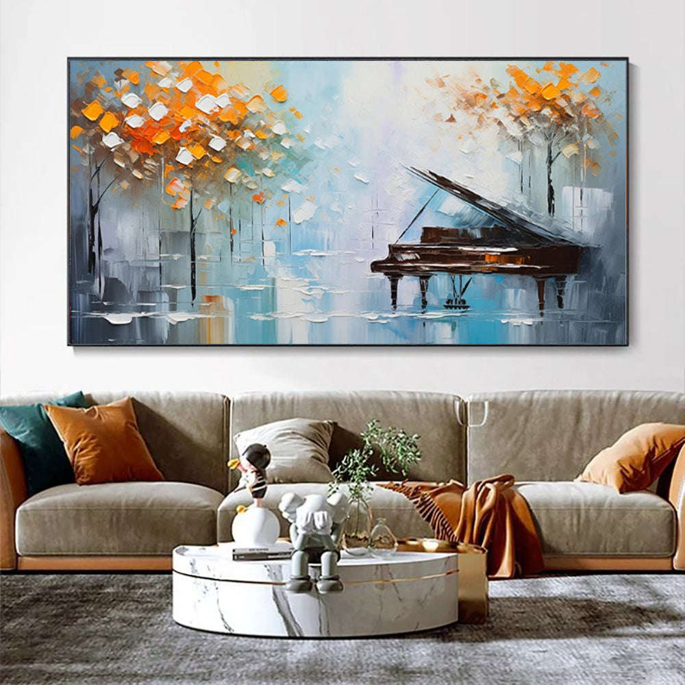 Handmade Oil Painting Palette Knife Tree Oil Painting On Canvas Wall Art Decoration Modern Piano Abstract Landscape Artwork Wall Pictures Decor For Home Office Decor Orazek UK Ltd