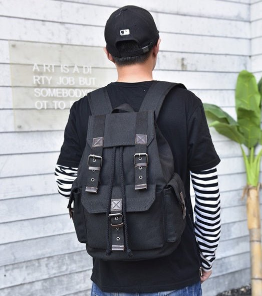 Influx street canvas backpack unisex backpack retro leisure travel bag large capacity bag | Orazek UK Ltd