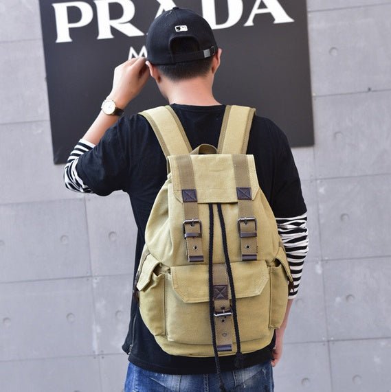 Influx street canvas backpack unisex backpack retro leisure travel bag large capacity bag | Orazek UK Ltd