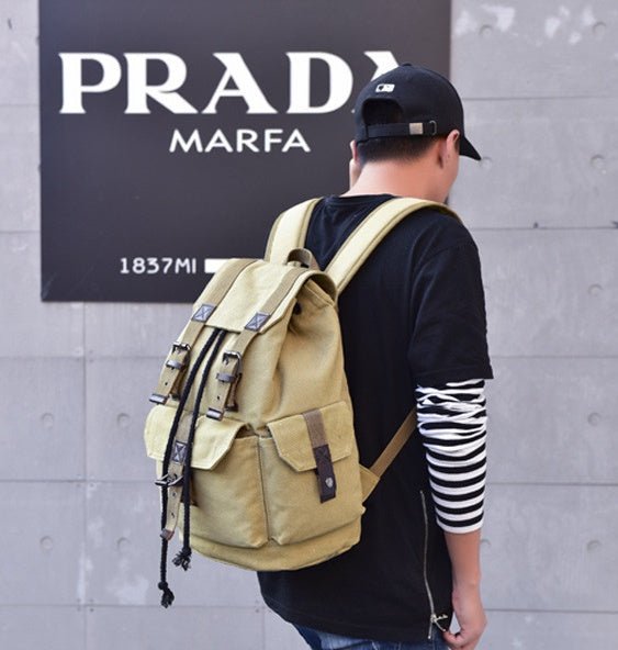 Influx street canvas backpack unisex backpack retro leisure travel bag large capacity bag | Orazek UK Ltd