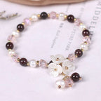 Ins Korean Style Freshwater Pearl Strawberry Crystal Bracelet Shell Flower Women's Jewelry | Orazek UK Ltd