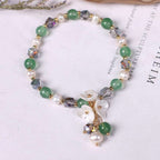Ins Korean Style Freshwater Pearl Strawberry Crystal Bracelet Shell Flower Women's Jewelry | Orazek UK Ltd