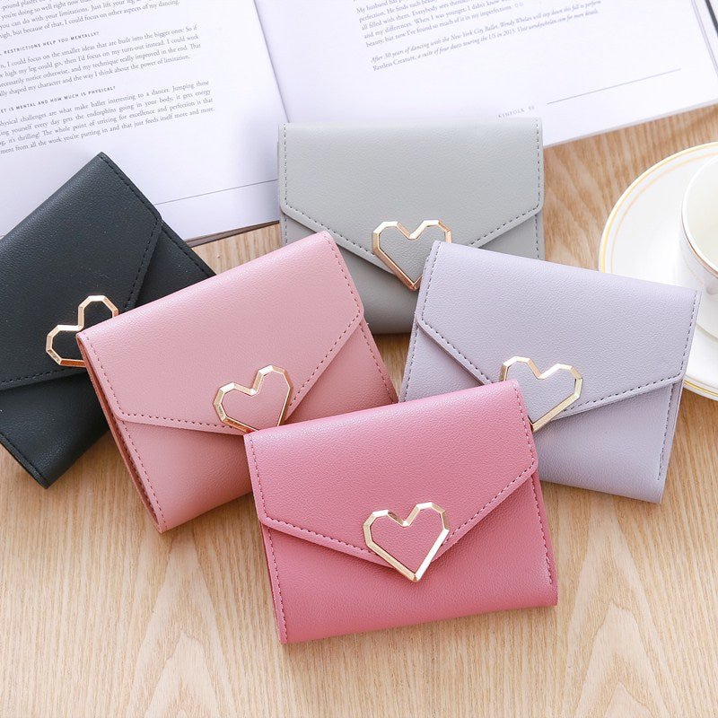 Ins new simple thin Korean buckle Mini change purse student lady purse female short card bag | Orazek UK Ltd