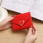 Ins new simple thin Korean buckle Mini change purse student lady purse female short card bag | Orazek UK Ltd