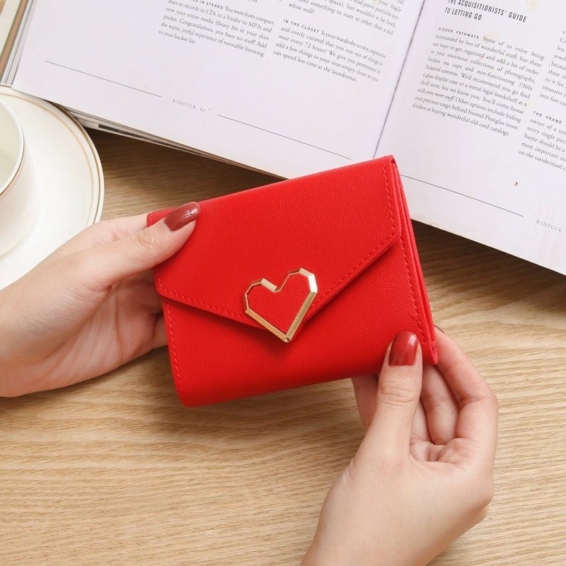 Ins new simple thin Korean buckle Mini change purse student lady purse female short card bag | Orazek UK Ltd