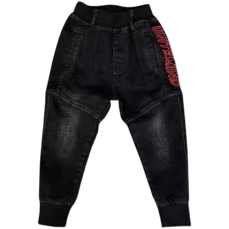 Kids Black Jeans Single Pants Spring And Autumn Boys Pants | Orazek UK Ltd