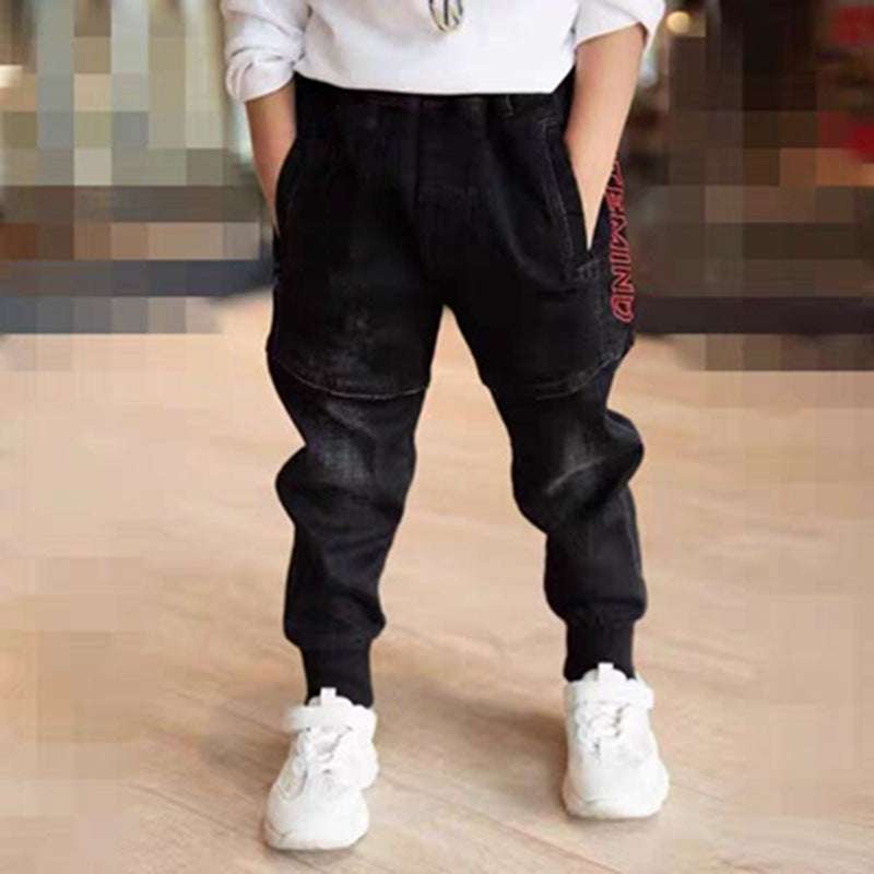 Kids Black Jeans Single Pants Spring And Autumn Boys Pants | Orazek UK Ltd