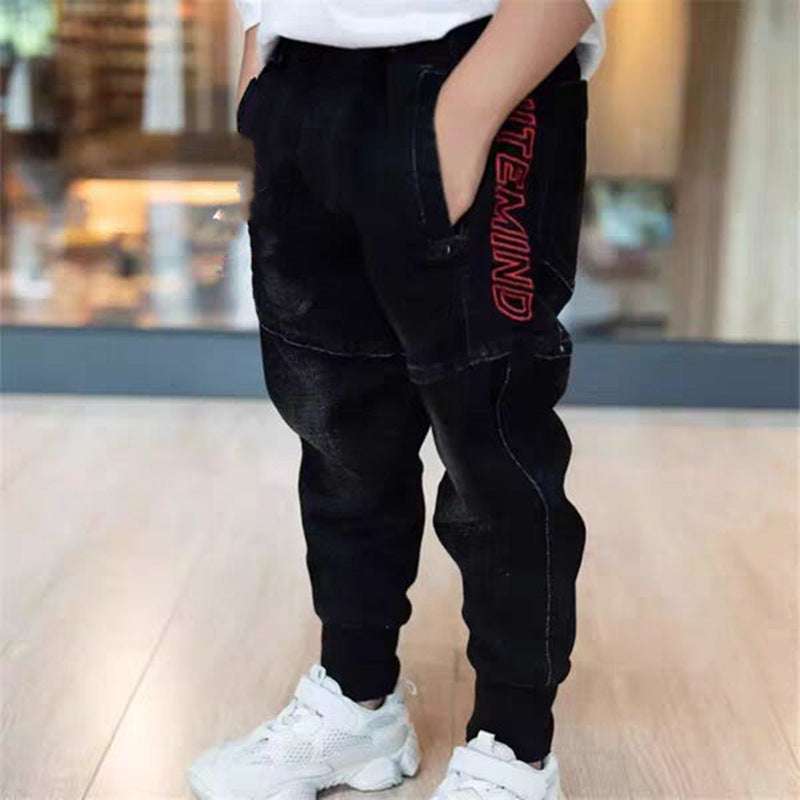 Kids Black Jeans Single Pants Spring And Autumn Boys Pants | Orazek UK Ltd